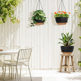 AHJZO indoor-outdoor hanging garden setup in a balcony or room