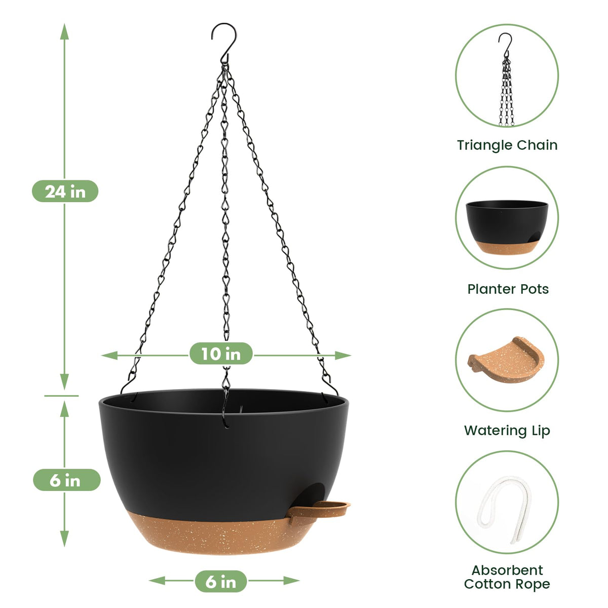 AHJZO self-watering system with water level indicator