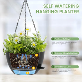 AHJZO water level indicator on planter aids quick moisture checks