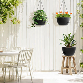 AHJZO weather-resistant plastic planter maintains finish in outdoor conditions