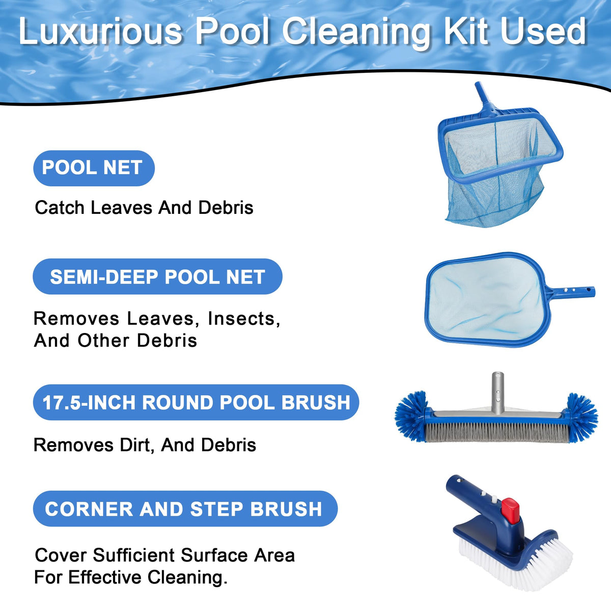 Ahomdoo 16.5-inch heavy-duty brush cleans vinyl-safe surfaces