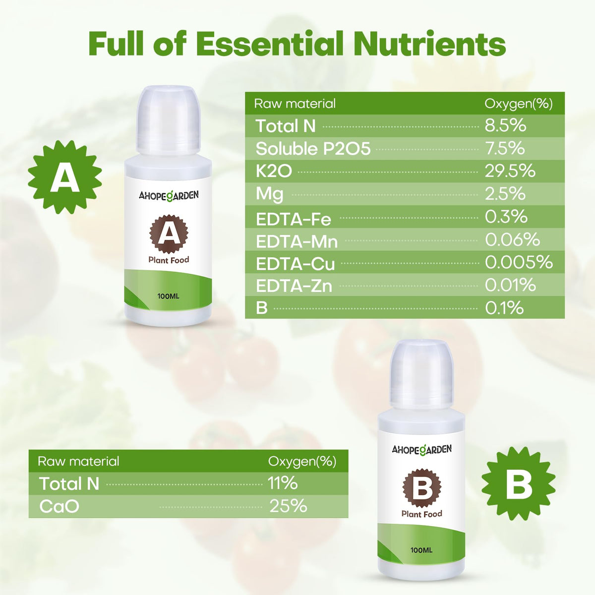 Ahopegarden 800ml A&B beginner-friendly mixing instructions.