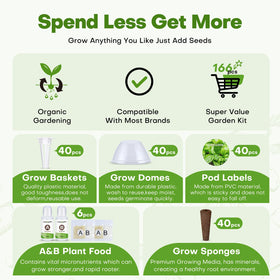 Ahopegarden grow baskets compatible with Aerogarden and similar systems.