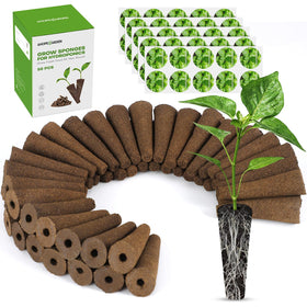 Ahopegarden hydroponic pods with 50 grow sponges for versatile seed starting