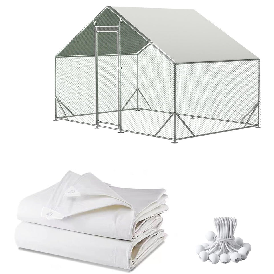 Ahpuhtan chicken coop cover 11.3x6.3 ft shields your run from rain and sun