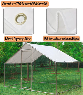 Ahpuhtan walk-in chicken run cover provides easy access and rain protection