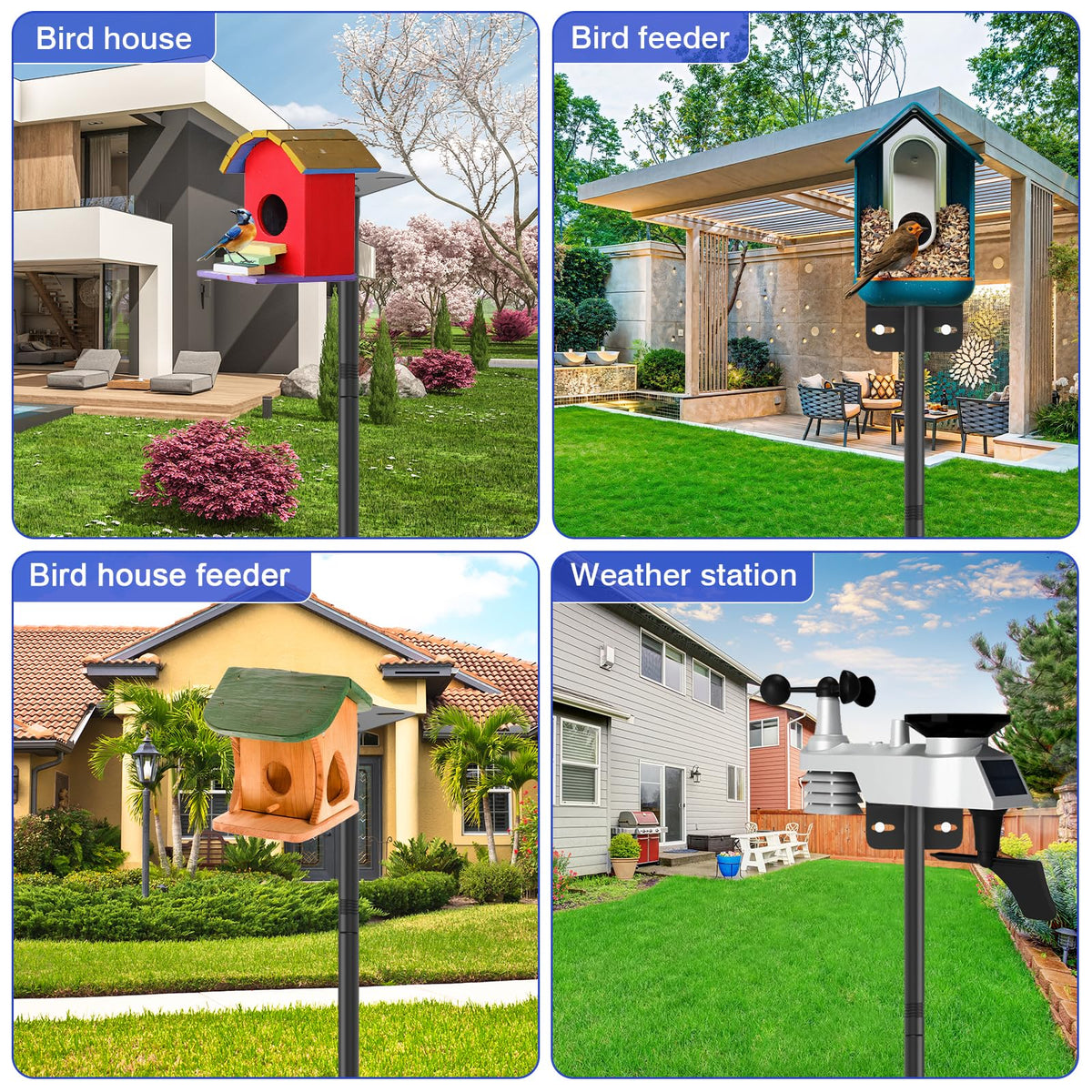 AHRLHR birdhouse pole mount with stable base supports secure nesting sites