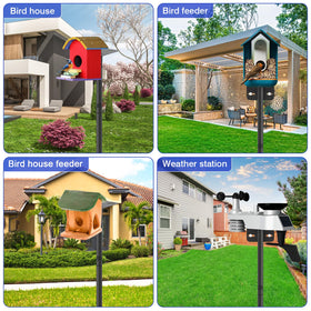AHRLHR birdhouse pole mount with stable base supports secure nesting sites