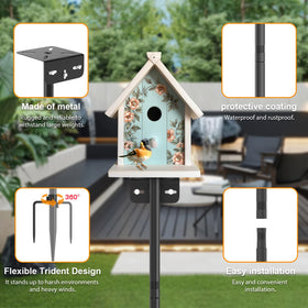 AHRLHR birdwatching-friendly garden scene with a tall feeder pole.