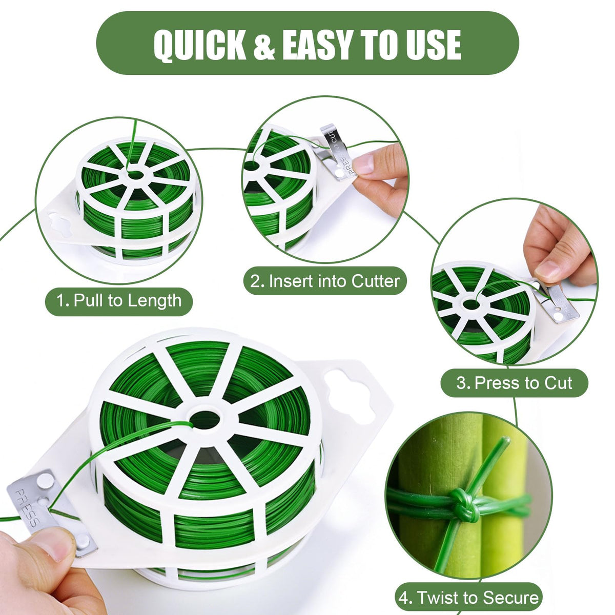 Ahrltim built-in cutter garden ties simplify length adjustment