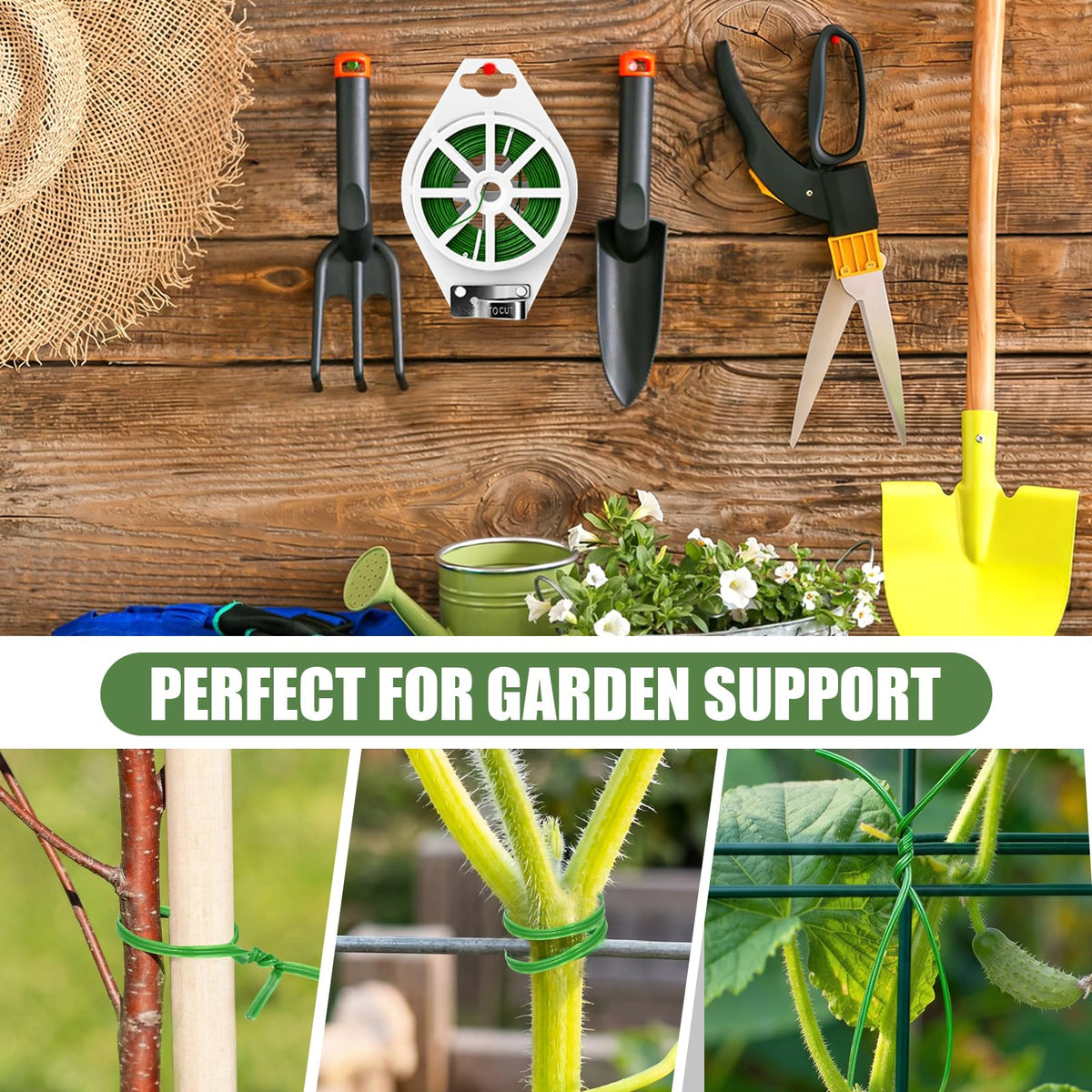 Ahrltim plant-support ties ideal for tomatoes, vines, and shrubs