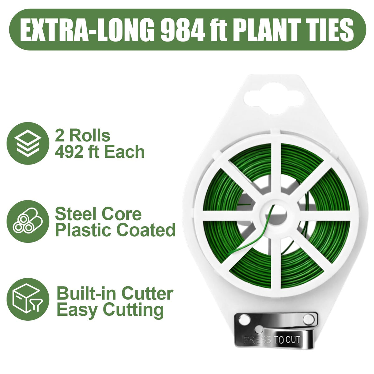 Ahrltim steel-core garden ties with plastic coating offer flexible, strong support