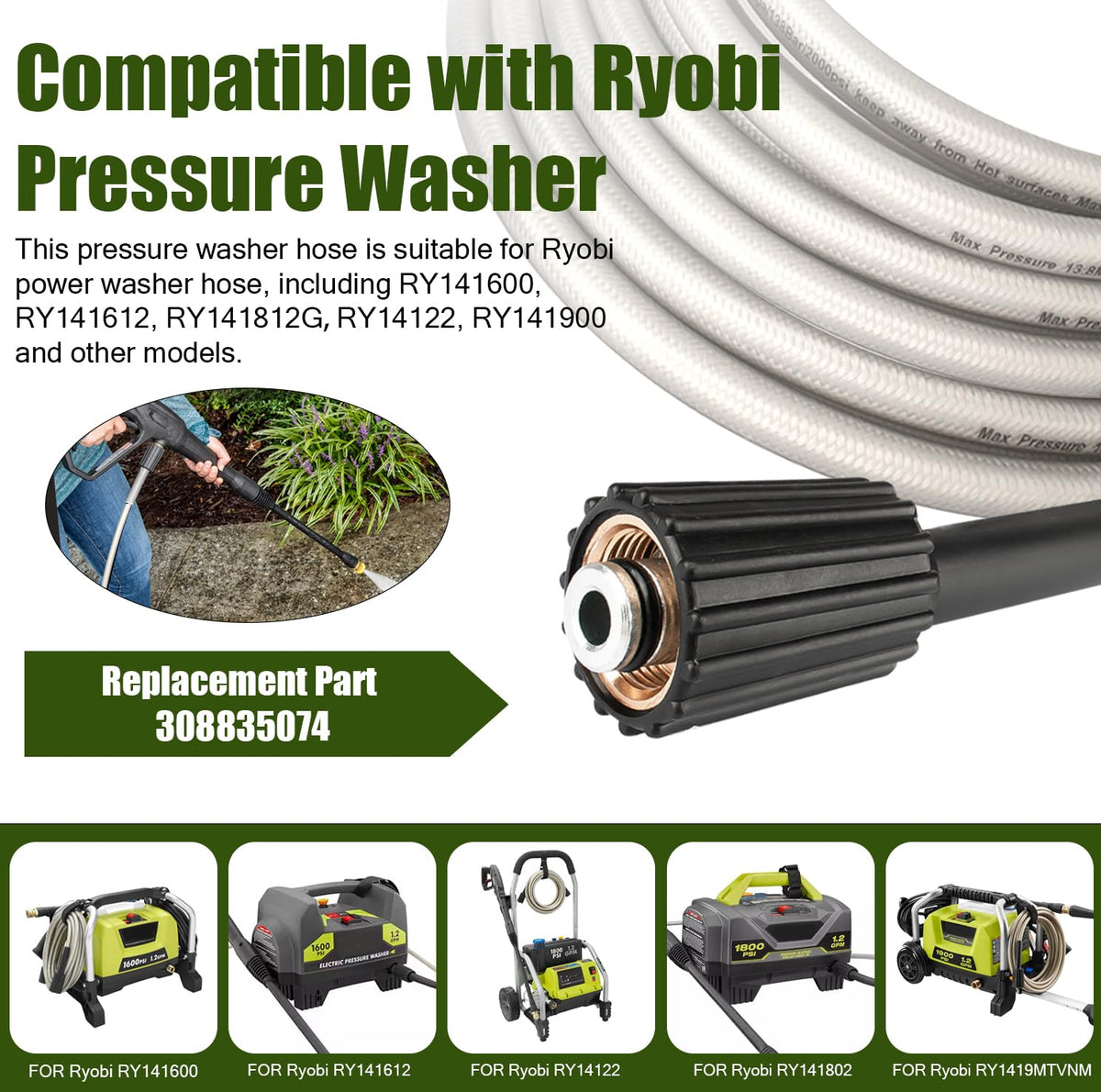 Ahuliao Ryobi hose connection end, leak-proof design minimizes water loss.
