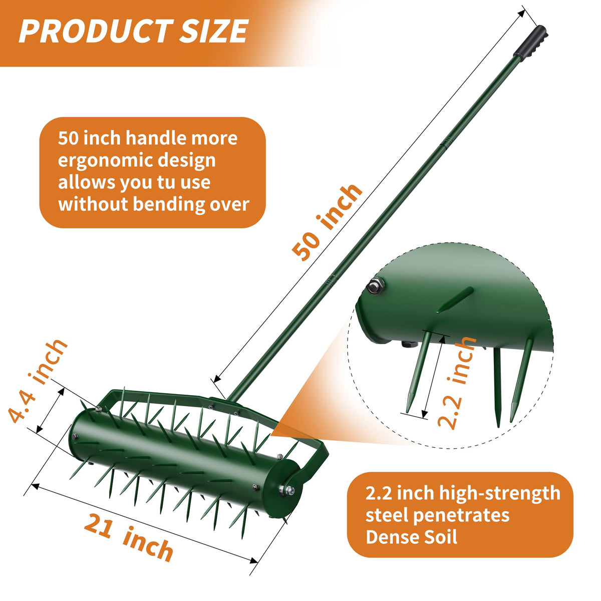 Ahxuvan aerator handle with comfortable grip for extended use.