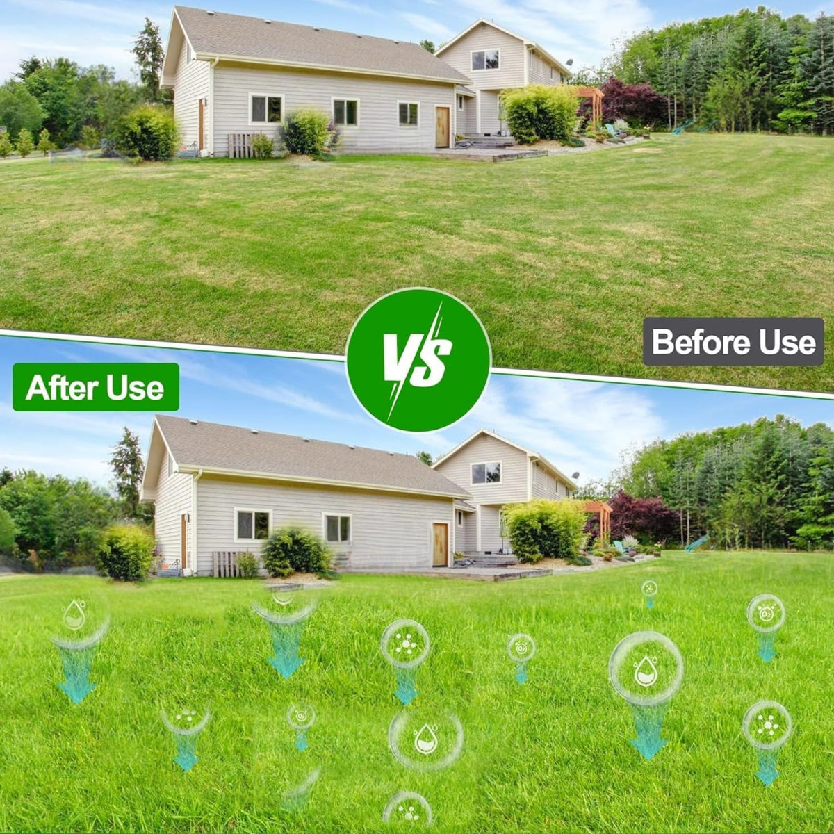 Ahxuvan aerator in garden setup demonstrates practical lawn care use.