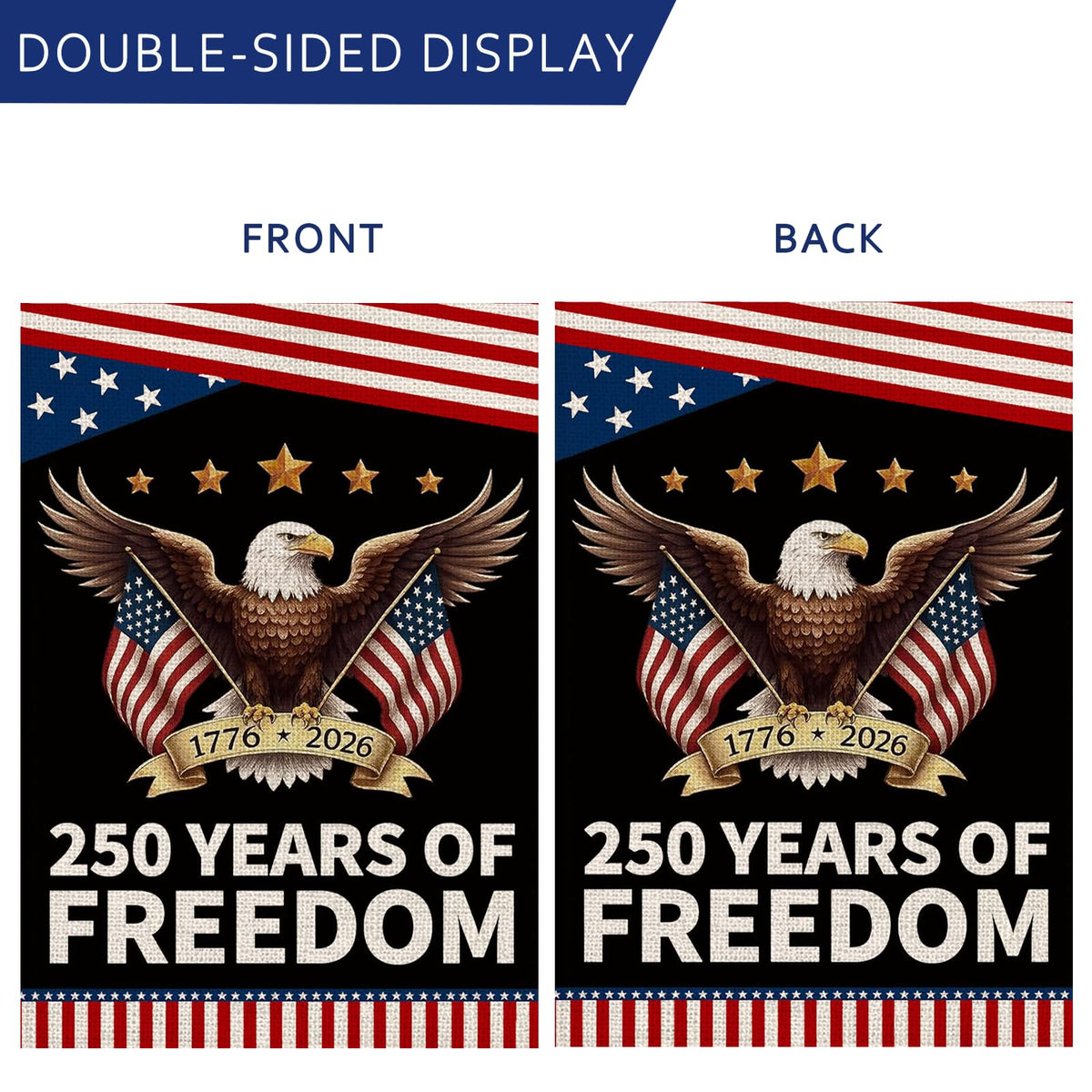 AIBOLYNE 12x18 outdoor burlap flag, durable patriotic decor for gardens.