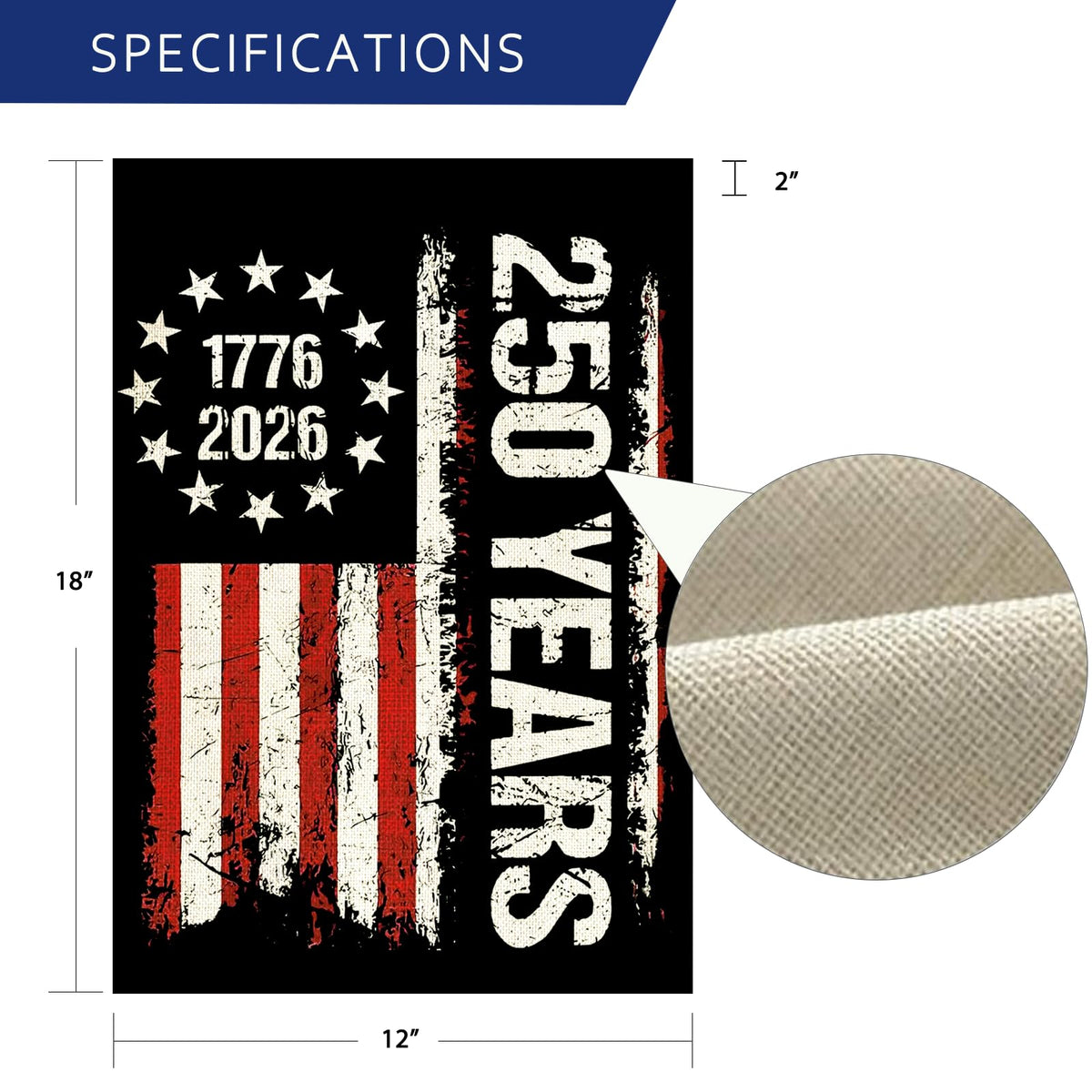 aibolyne 250 anniversary flag black background accentuates contrast for outdoor display