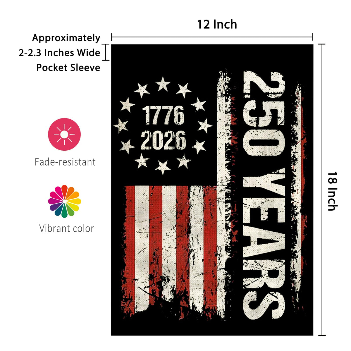 aibolyne 250-year anniversary flag premium outdoor decoration