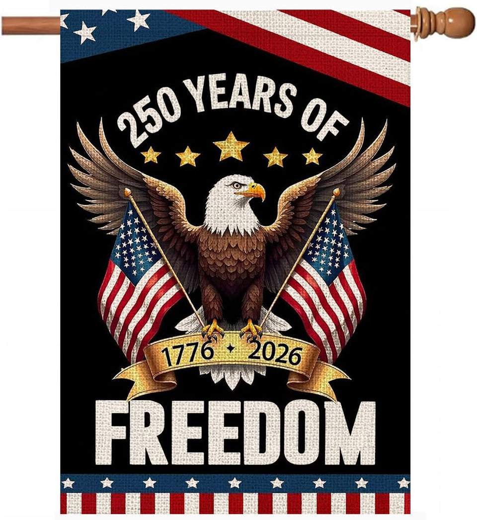 AIBOLYNE 250-years eagle flag banner for vibrant outdoor display and celebration.