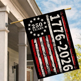 AIBOLYNE 250 Years flag back view showing double-sided design for outdoor display