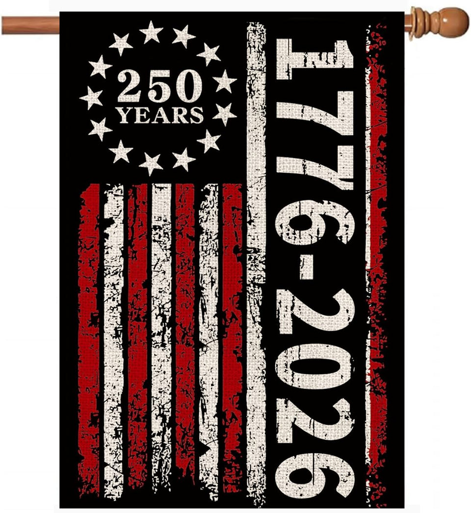 AIBOLYNE 250 Years garden flag front view for outdoor patriotic display
