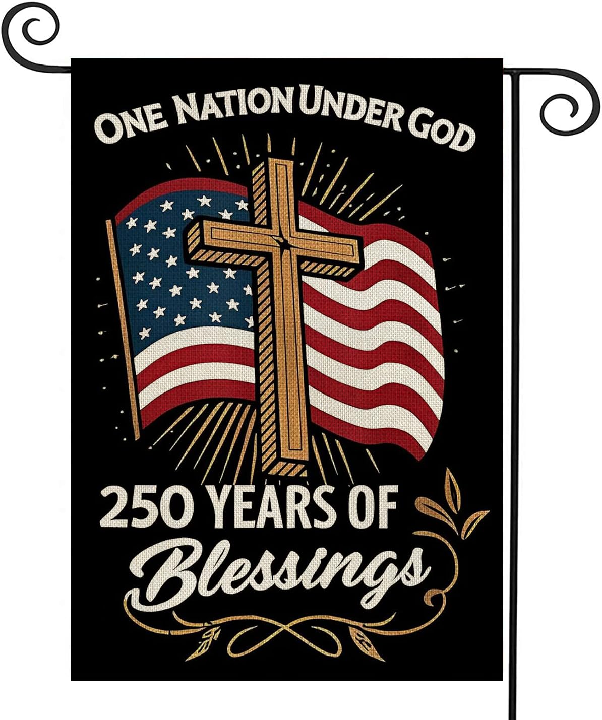 AIBOLYNE 250th anniversary flag, double-sided cross design for prominent outdoor display.