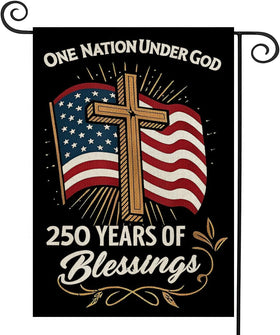 AIBOLYNE 250th anniversary flag, double-sided cross design for prominent outdoor display.