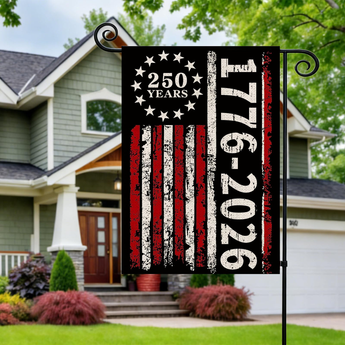 AIBOLYNE 250th anniversary flag circle of stars graphic suitable for patriotic yard decor