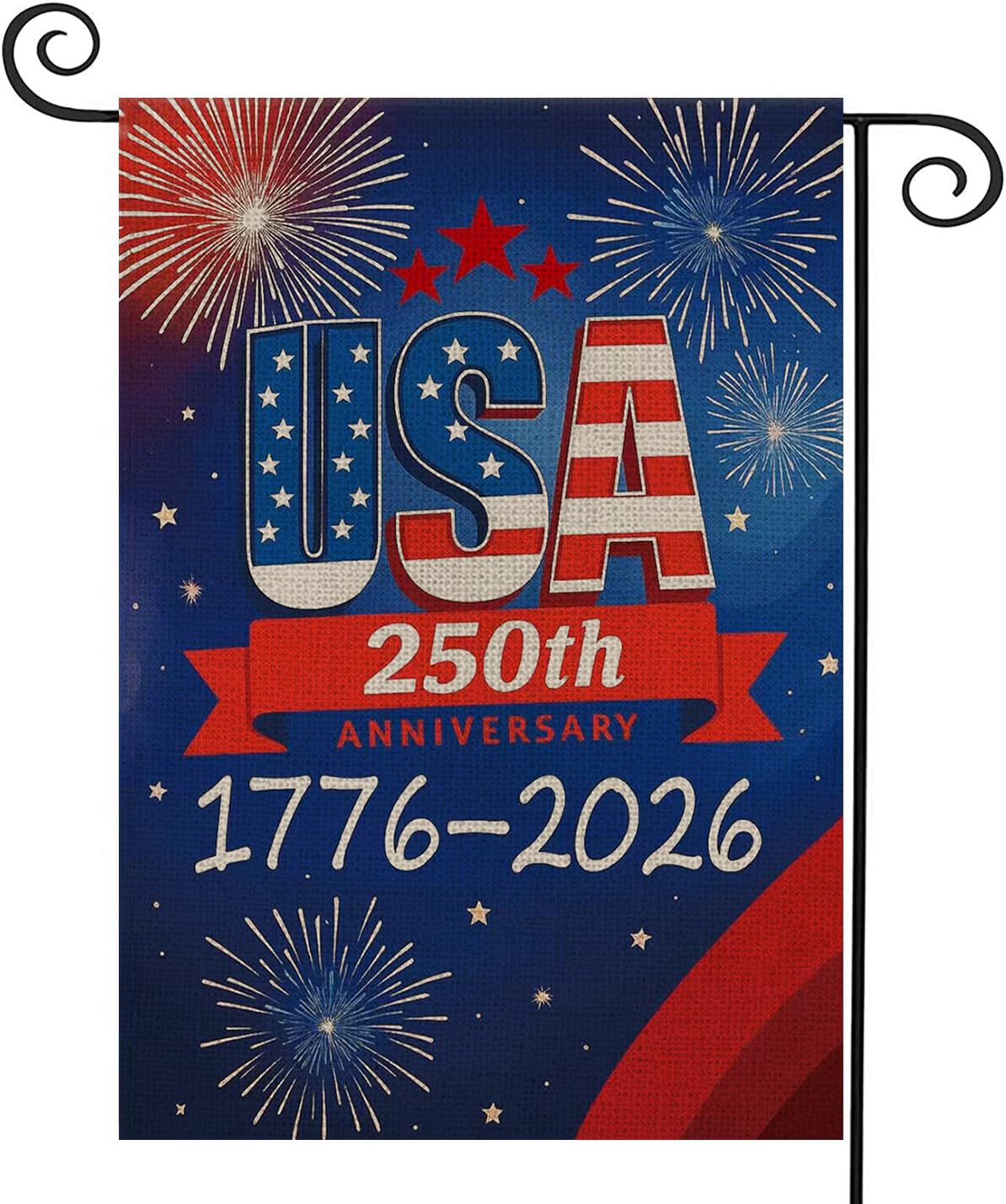 AIBOLYNE 250th anniversary flag with fireworks design for outdoor yard display.
