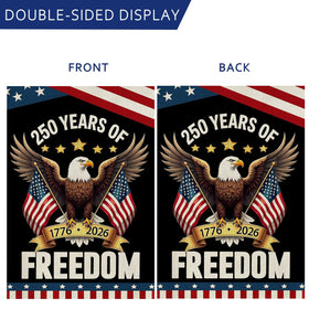 AIBOLYNE double-sided print shows eagle and flags from any viewing angle.