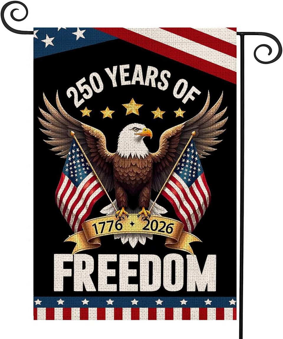 AIBOLYNE 250th Anniversary flag with eagle design, 12x18, ideal for outdoor patriotic display.