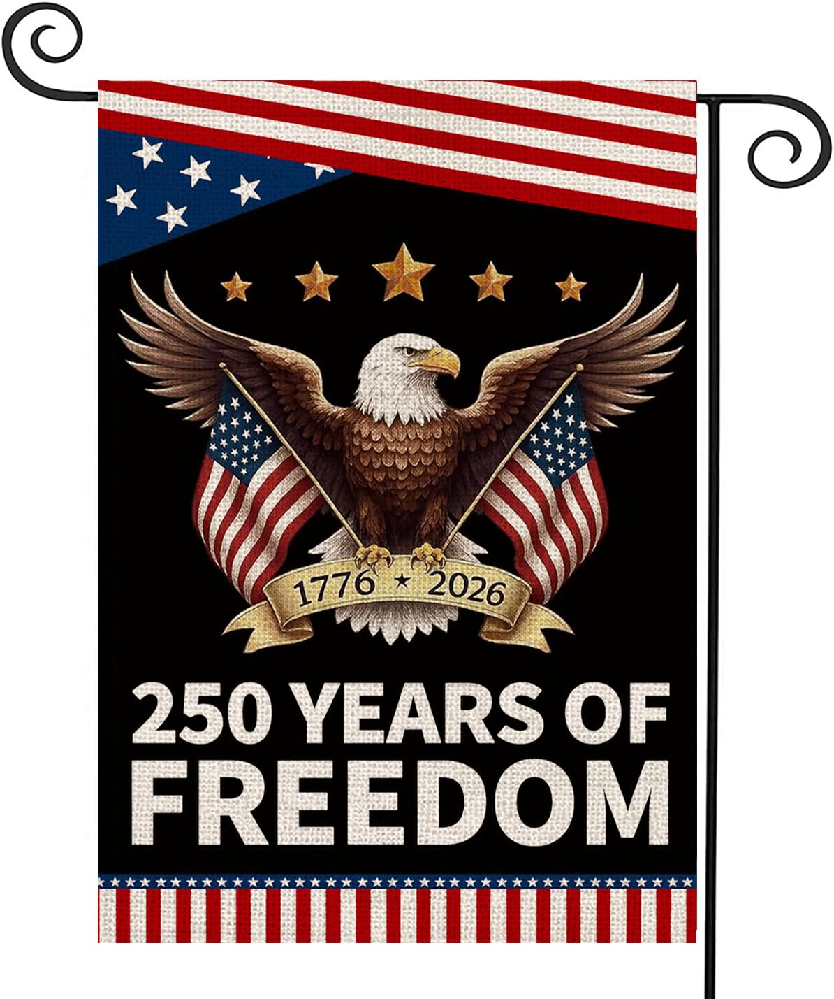 AIBOLYNE 250th anniversary USA flag with eagle design, front view for outdoor display.