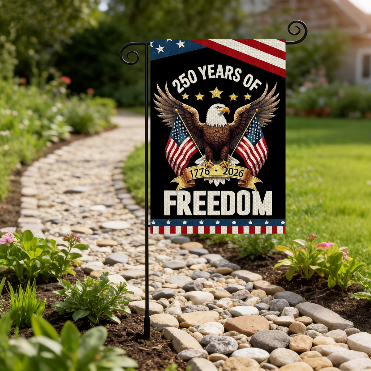 AIBOLYNE eagle design with banners complements American holiday displays.