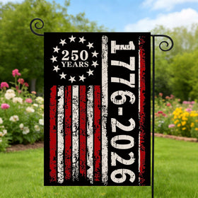 AIBOLYNE burlap material flag offers durable rustic outdoor use