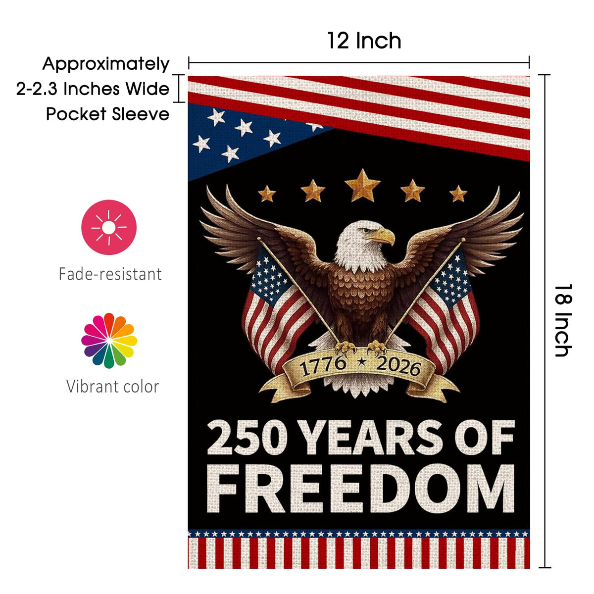 AIBOLYNE 250th anniversary flag collection featuring eagle and stripes for celebrations.