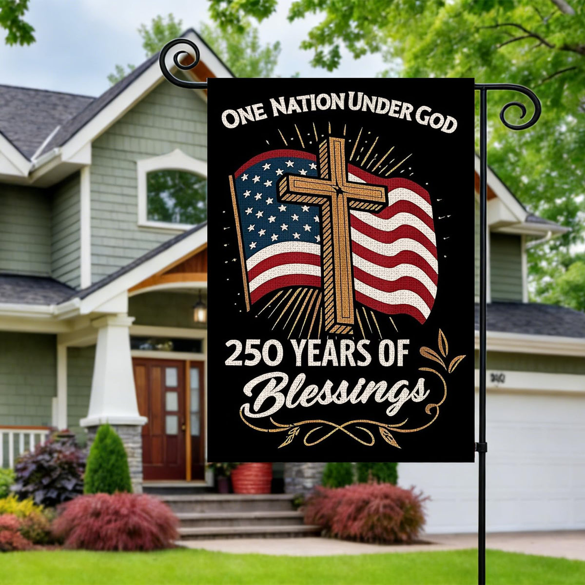 AIBOLYNE burlap flag withstands outdoor conditions while staying vibrant.