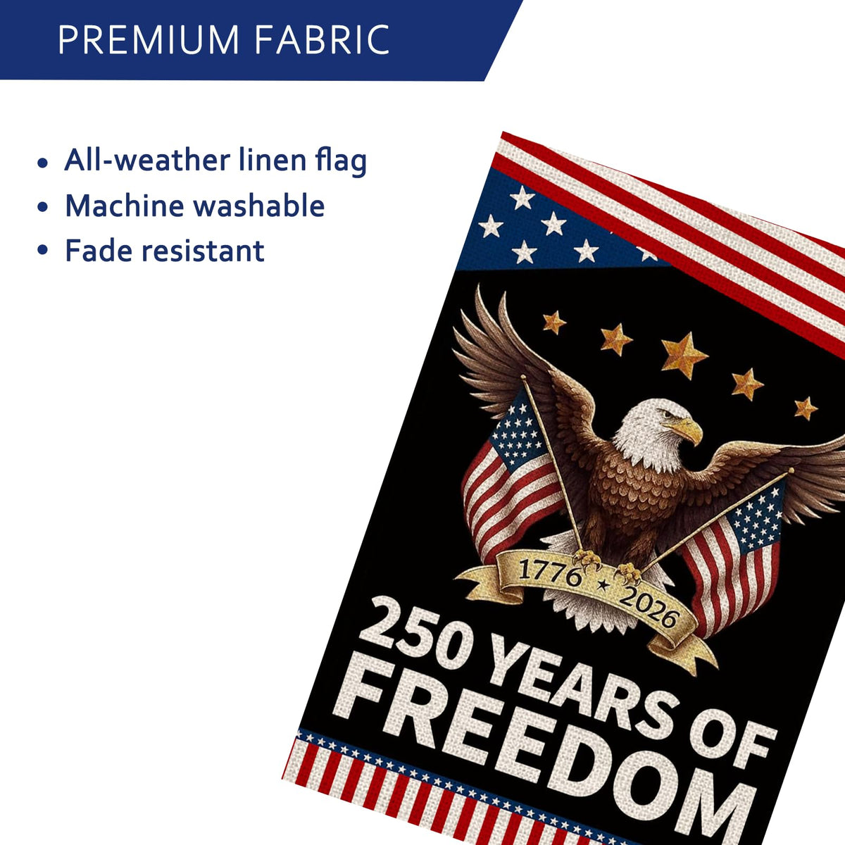 AIBOLYNE patriotic garden flag for yard display during holidays and celebrations.
