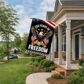 AIBOLYNE patriotic yard banner fits standard garden displays and seasonal celebrations.
