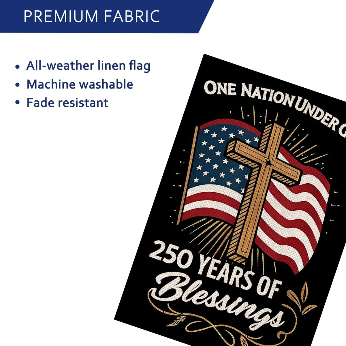 AIBOLYNE 250-year flag designed for year-round patriotic display.