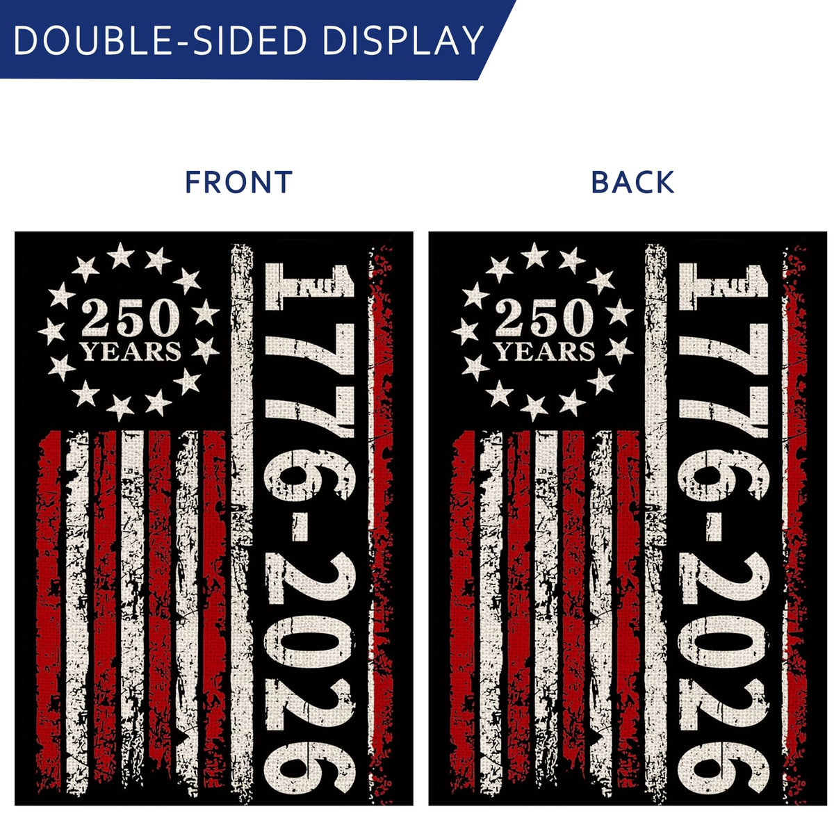 AIBOLYNE USA flag 1776-2026 text for outdoor celebrations and commemorations