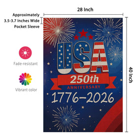AIBOLYNE USA flag featuring red anniversary banner for patriotic decor.