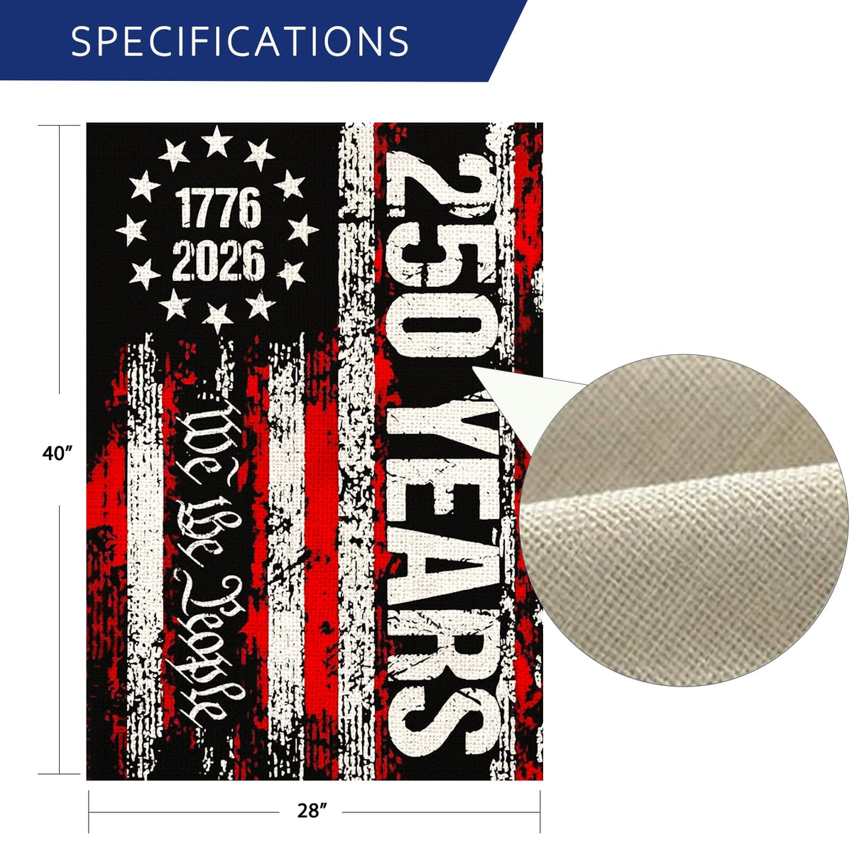 AIBOLYNE we the people 250 years artwork detail highlights patriotic messaging