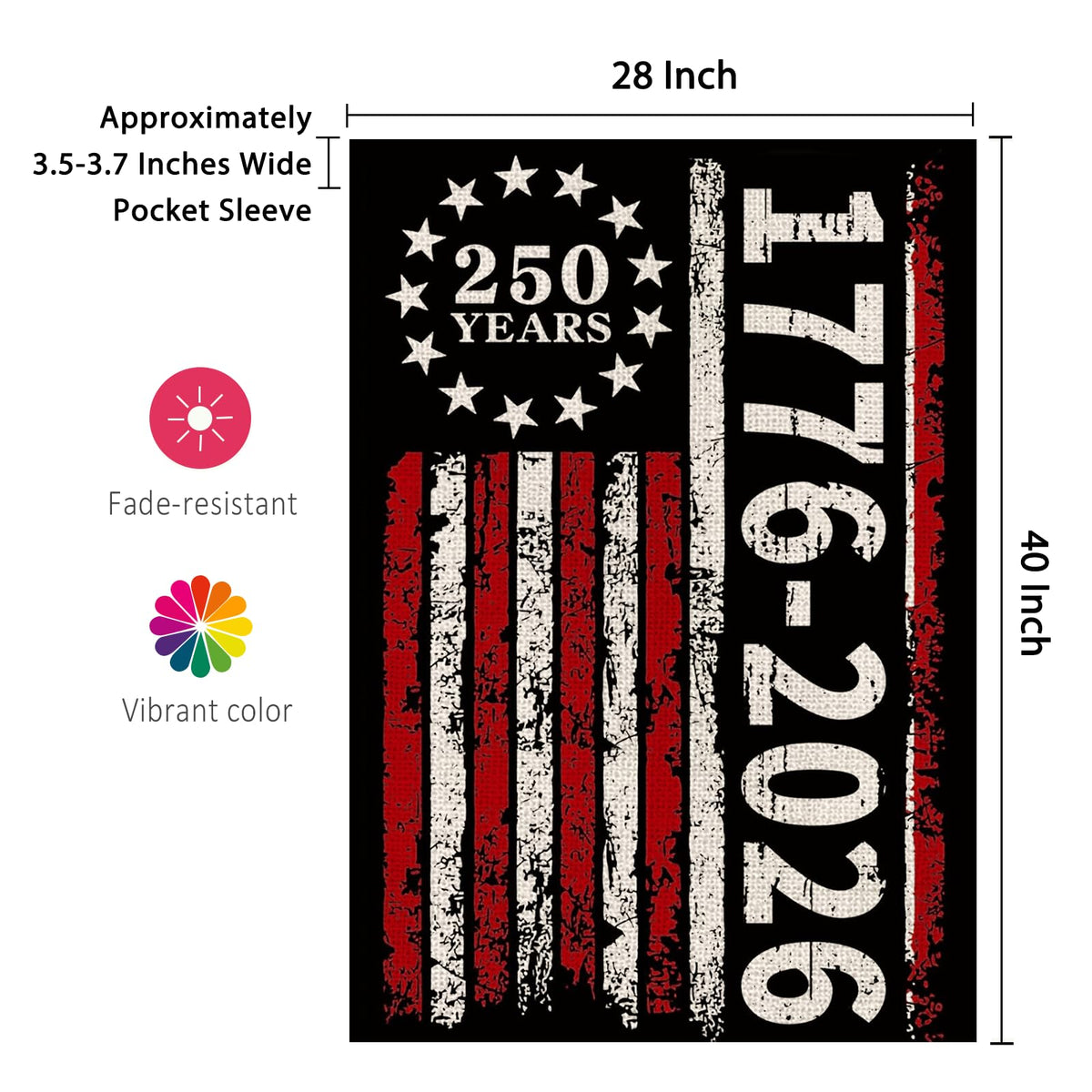 AIBOLYNE weatherproof garden flag with black background for milestone celebrations