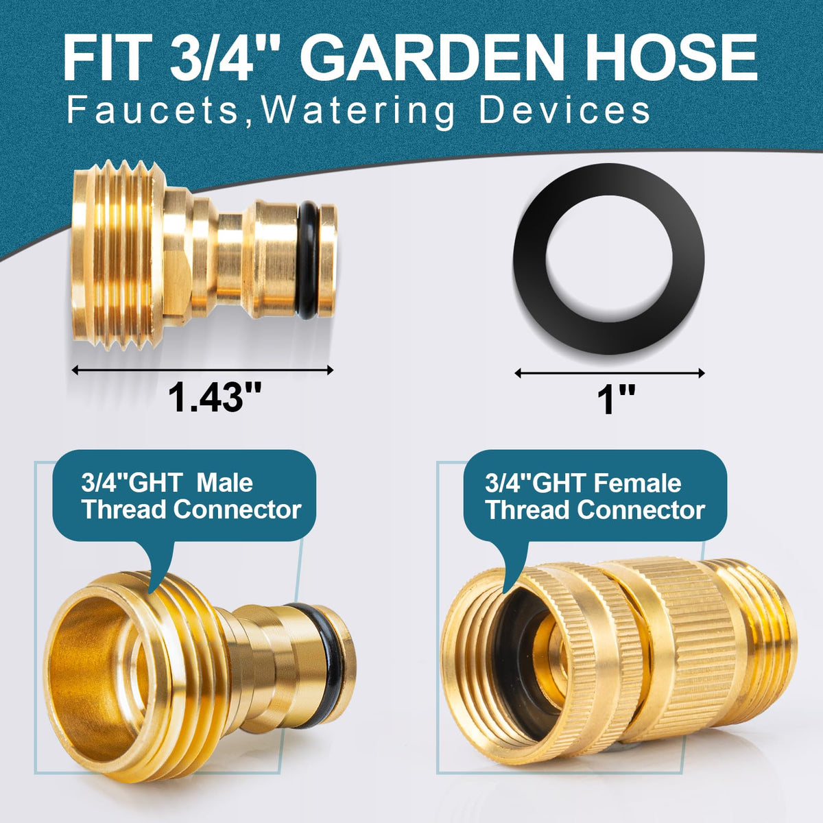 Aidarmoll brass garden hose quick-connect showing secure fit.