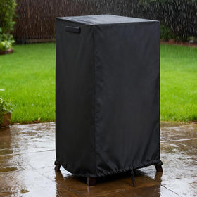 Aidetech smoker cover close-up shows waterproof 420D Oxford PU coating for durability.