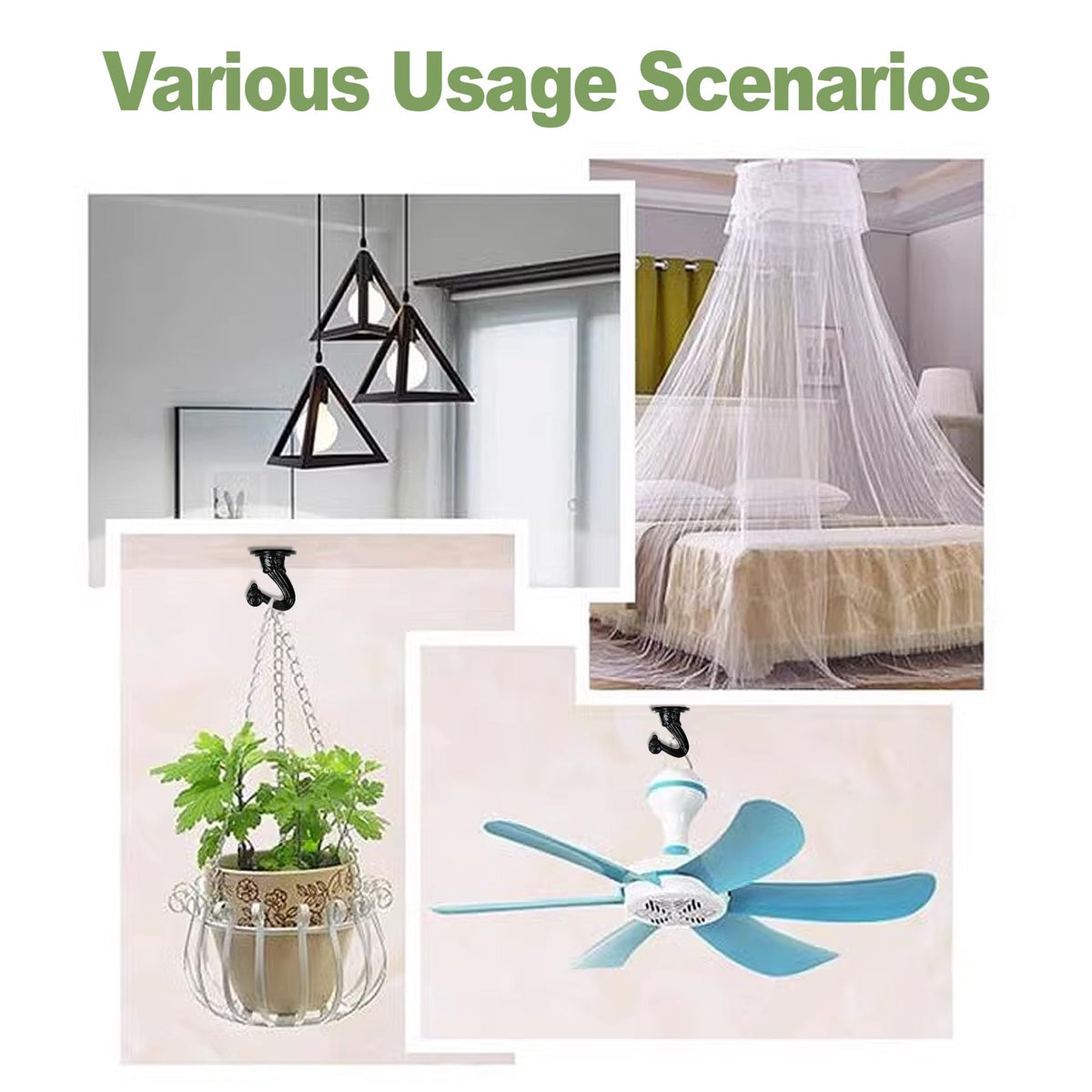Aidoclip ceiling hook set installation-parts closeup demonstrates versatile components for sturdy mounting.