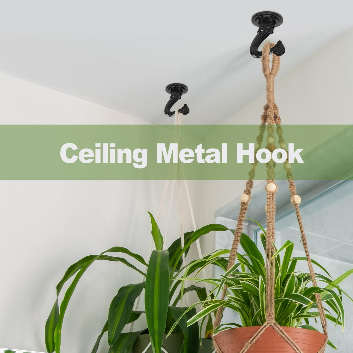 Aidoclip ceiling hook set wind-chimes setup suggests decorative, stable hanging options.