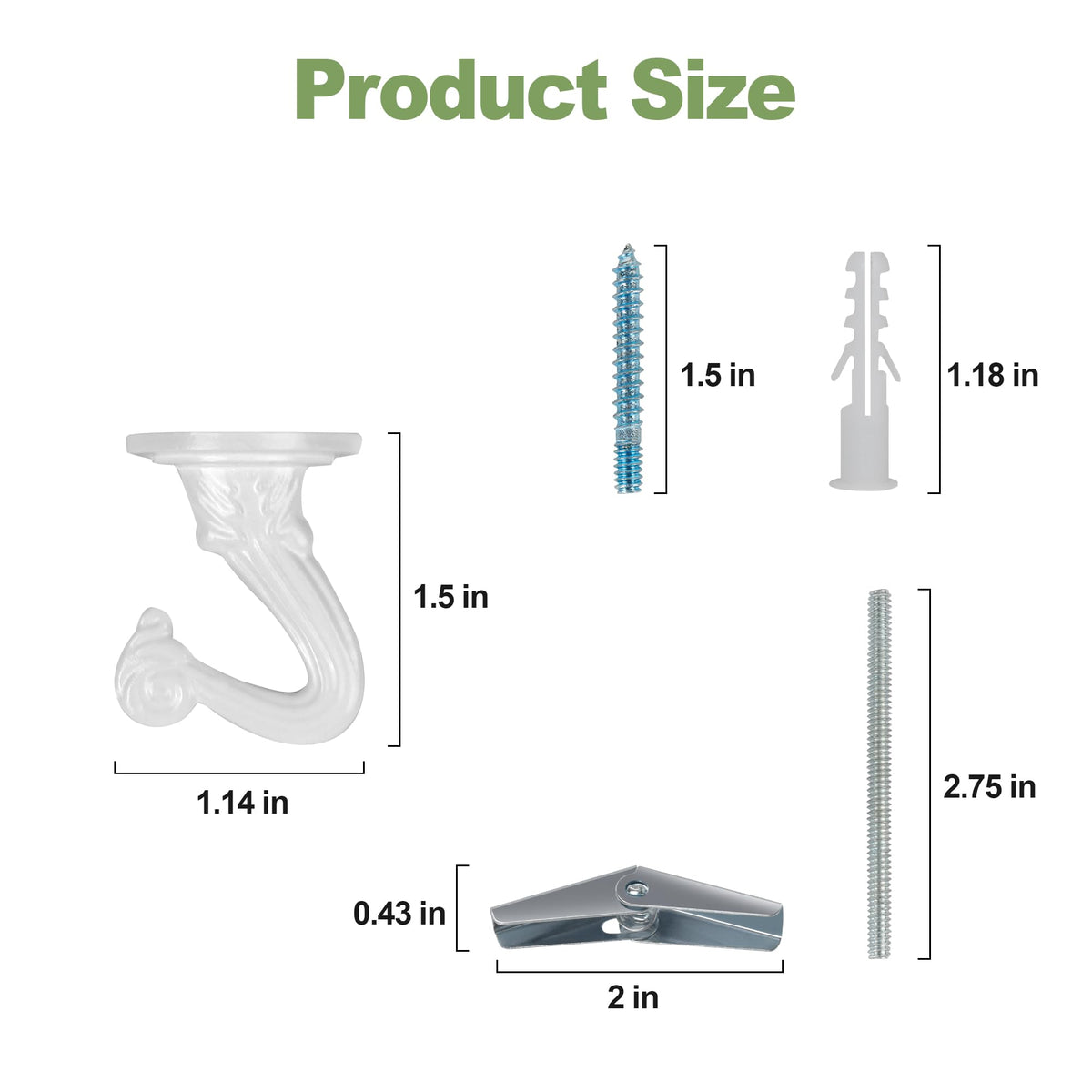 Aidoclip ceiling hook for curtains enables lightweight drape suspension.