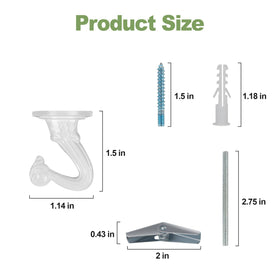 Aidoclip ceiling hook for curtains enables lightweight drape suspension.