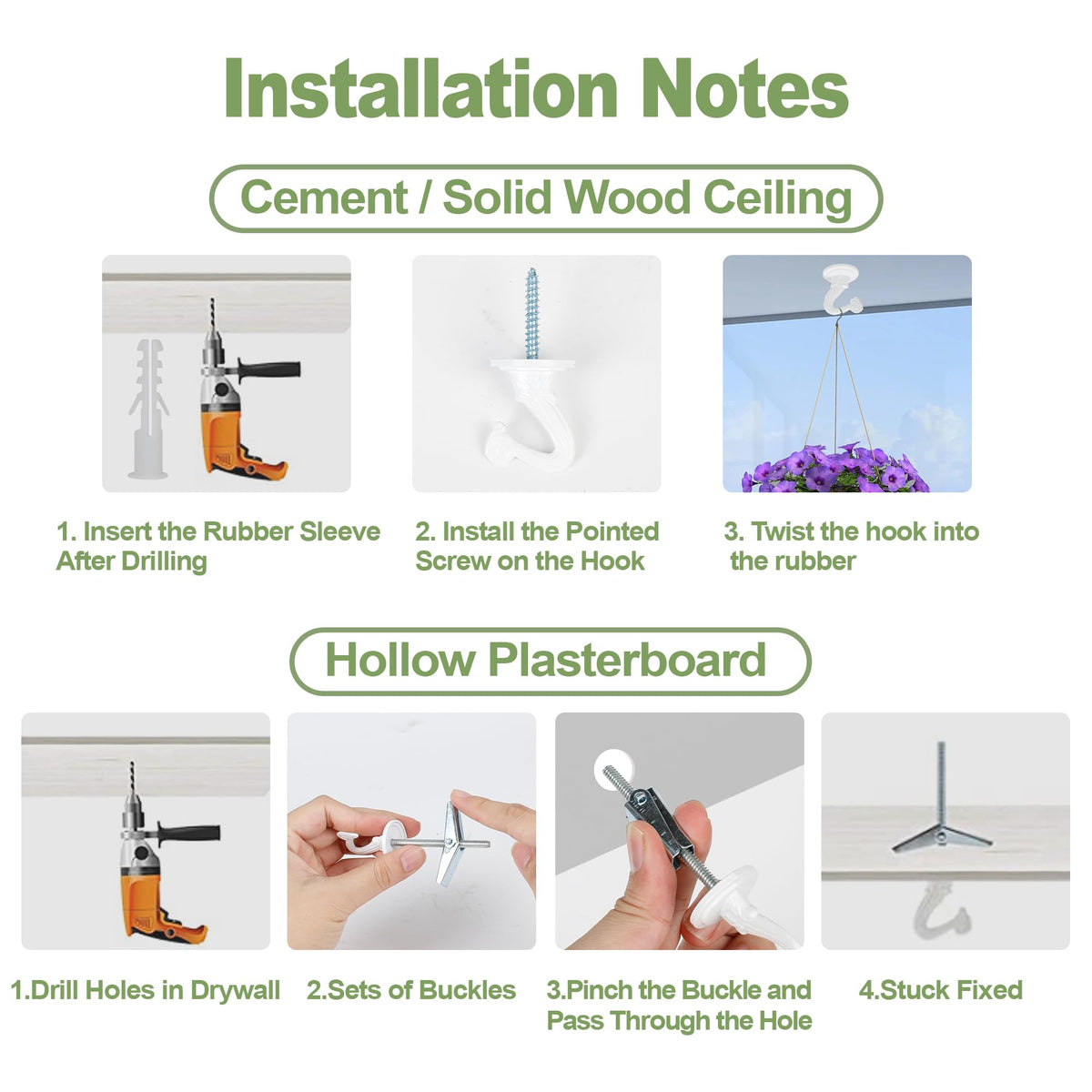 Aidoclip ceiling hook for wind chimes supports outdoor decor securely.